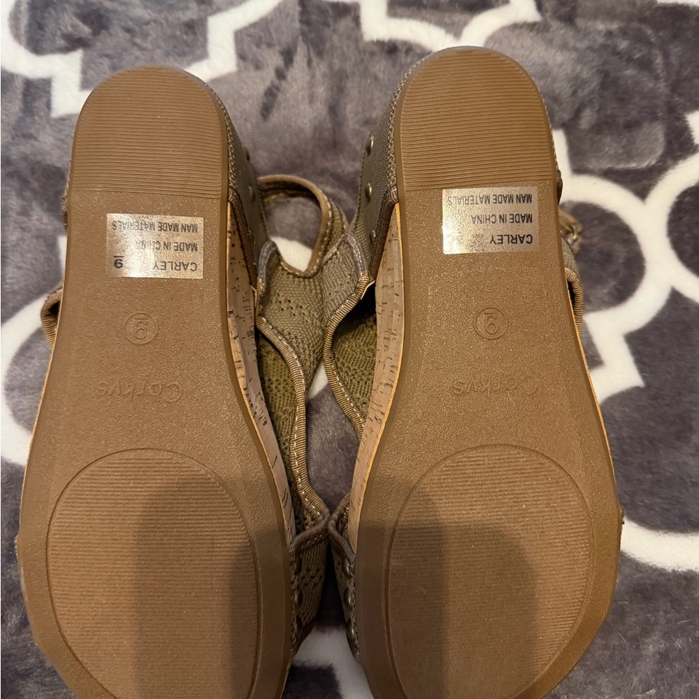 Corkys Tan Woven Wedges - Picture 2 of 3